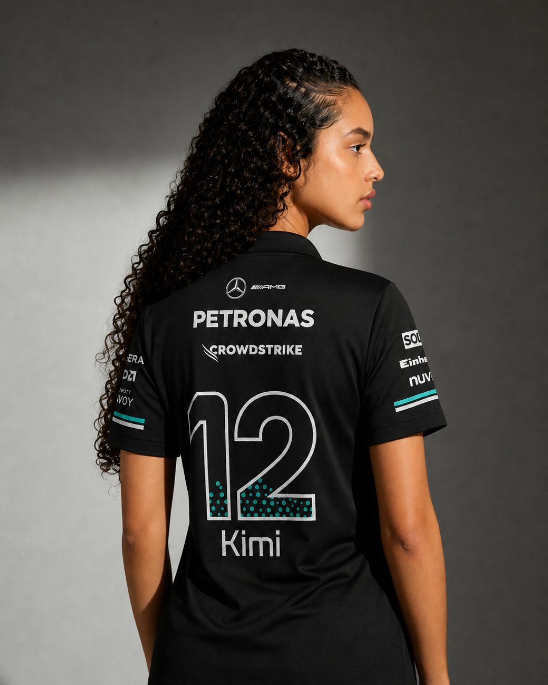 Camiseta Polo Mercedes Kimi Antonelli Preto 2025