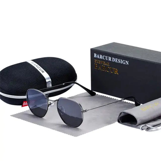 Barcur Sechseckige Retro-Sonnenbrille