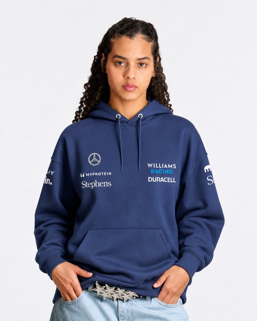 Moletom Canguru Williams Azul Marinho Carlos Sainz